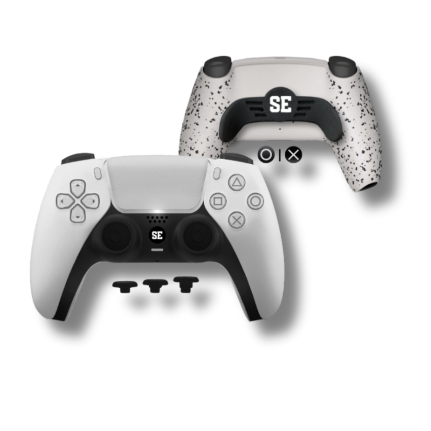 PS5 Custom Controller mit TMR-Sticks | 2er Paddles | Triggerstops | Austauschbre Swap-Sticks | Grip-Rückgehäuse
