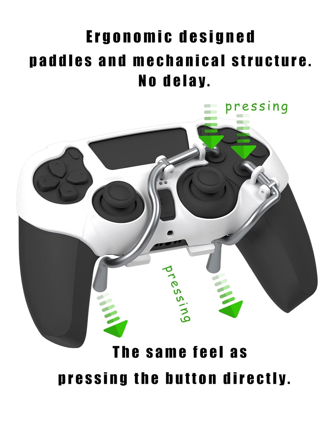 EXknight Leverback FPS Paddles Attachment, Back Buttons Gaming Paddles für PS5 Controller (Weiß)