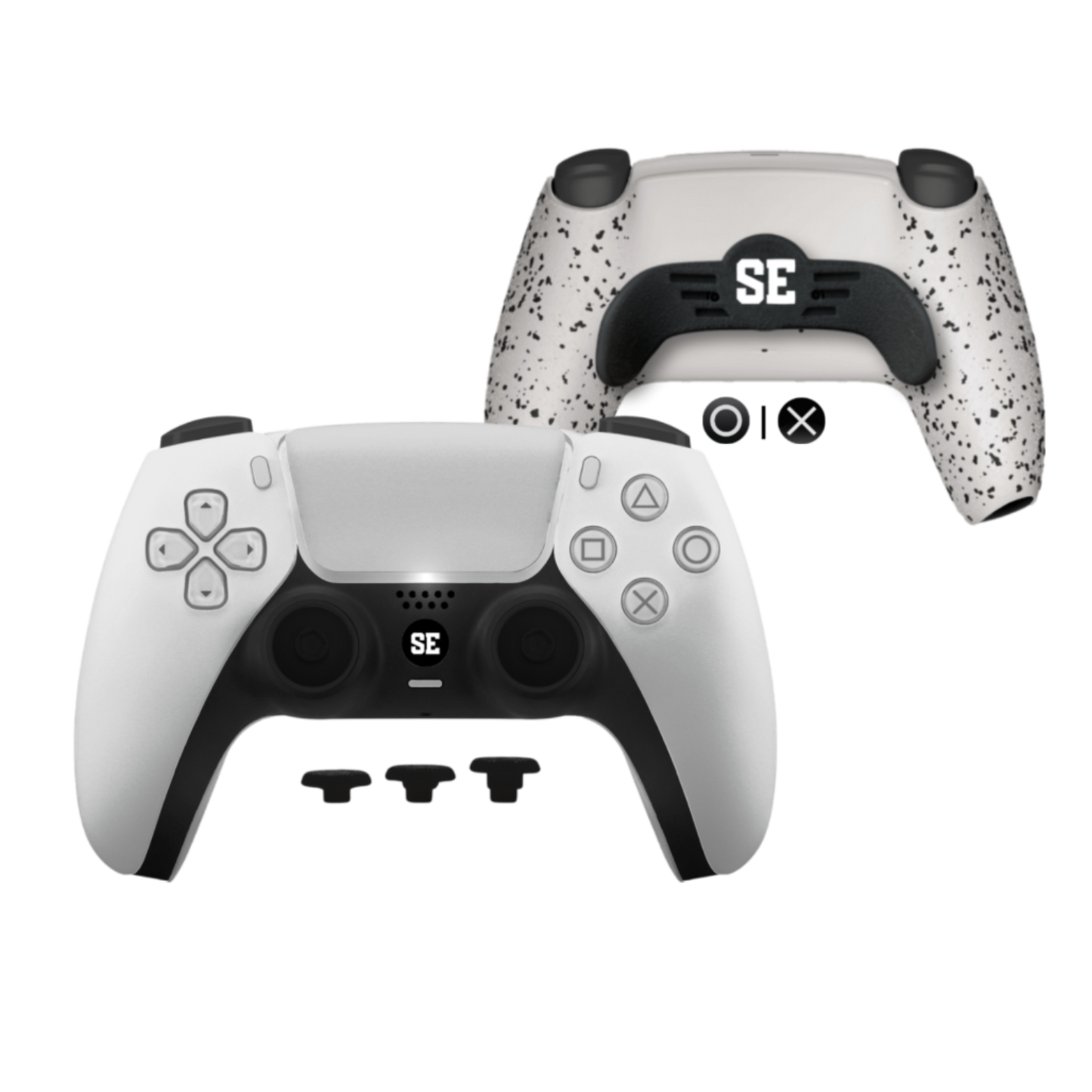 PS5 Custom Controller mit TMR-Sticks | 2er Paddles | Triggerstops | Austauschbre Swap-Sticks | Grip-Rückgehäuse