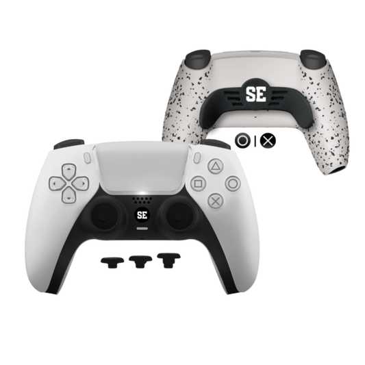 PS5 Custom Controller mit TMR-Sticks | 2er Paddles | Triggerstops | Austauschbre Swap-Sticks | Grip-Rückgehäuse